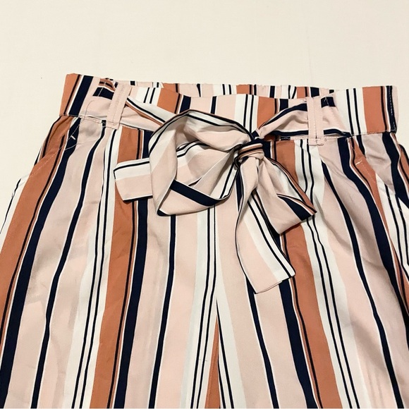 Zara Trafaluc Collection Belted Striped Trouser Pants Size Small - Picture 2 of 14